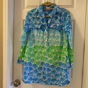 Lilly Pulitzer Blue Green Swim Cover Up Tunic